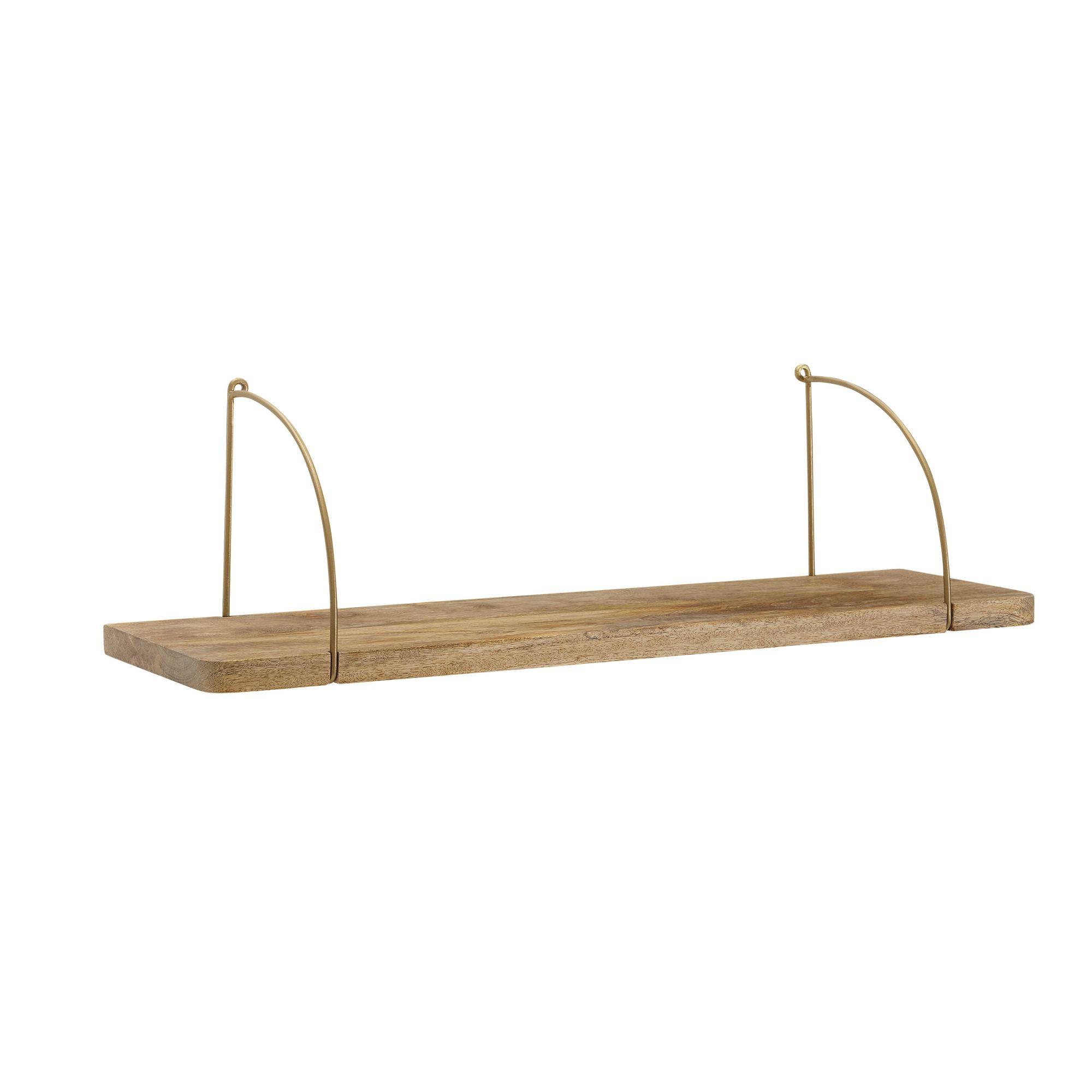 WANDREGAL Massivholz Metall Kleines Industrial, Mango 60x22x25 cm - Braun, Holz (60/25/22cm) - KADIMA DESIGN