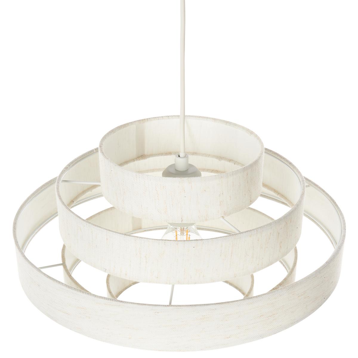HÄNGELEUCHTE Weiß Erebato - Creme, Textil (40/40/80cm) - Beliani