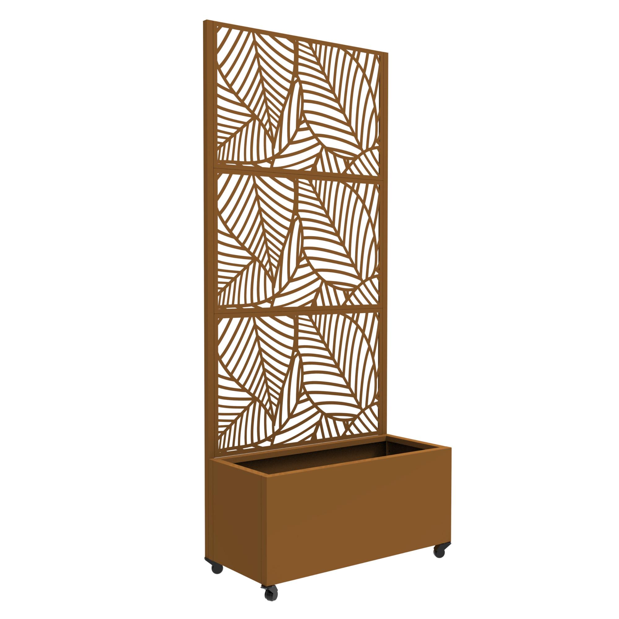 BLUMENKASTEN Surnskoki - Braun, Metall (82/190/38cm) - casa.pro