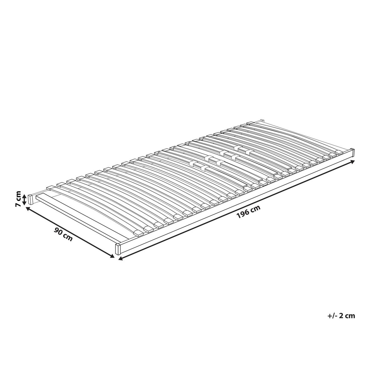 LATTENROST 90x200 cm Heller Holzfarbton Vouziers - Hellbraun, Holz (90/200cm) - Beliani