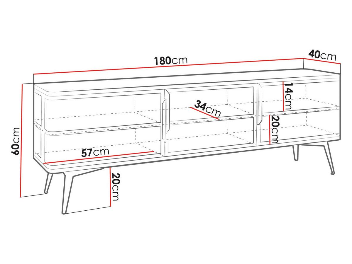 TV-LOWBOARD Modera - Kaschmir/Goldfarben, Holzwerkstoff/Metall (180/60/40cm) - MIRJAN24