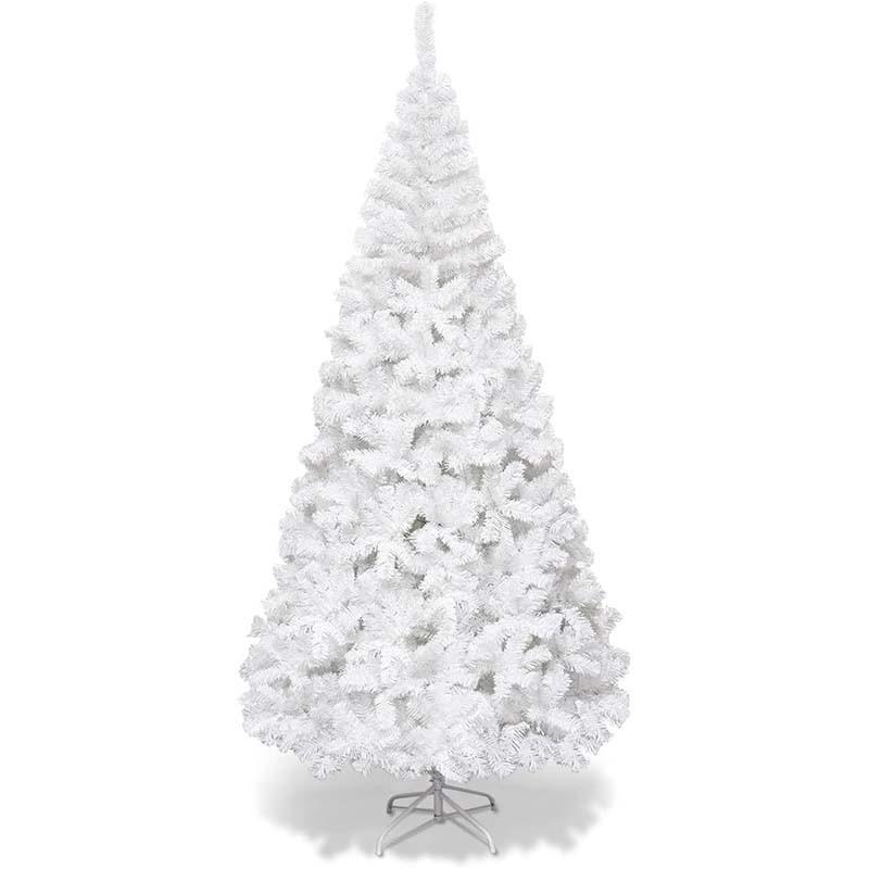 WEIHNACHTSBAUM mit Metallständer 240cm Weiß - Weiß, Metall (240cm) - COSTWAY