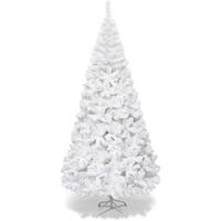 WEIHNACHTSBAUM mit Metallständer 240cm Weiß - Weiß, Metall (240cm) - COSTWAY