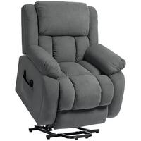 FERNSEHSESSEL mit Aufstehhilfe, Relaxsessel mit Liege-, Massagefunktion, Grau - Grau, Textil (104/100/93cm) - HOMCOM