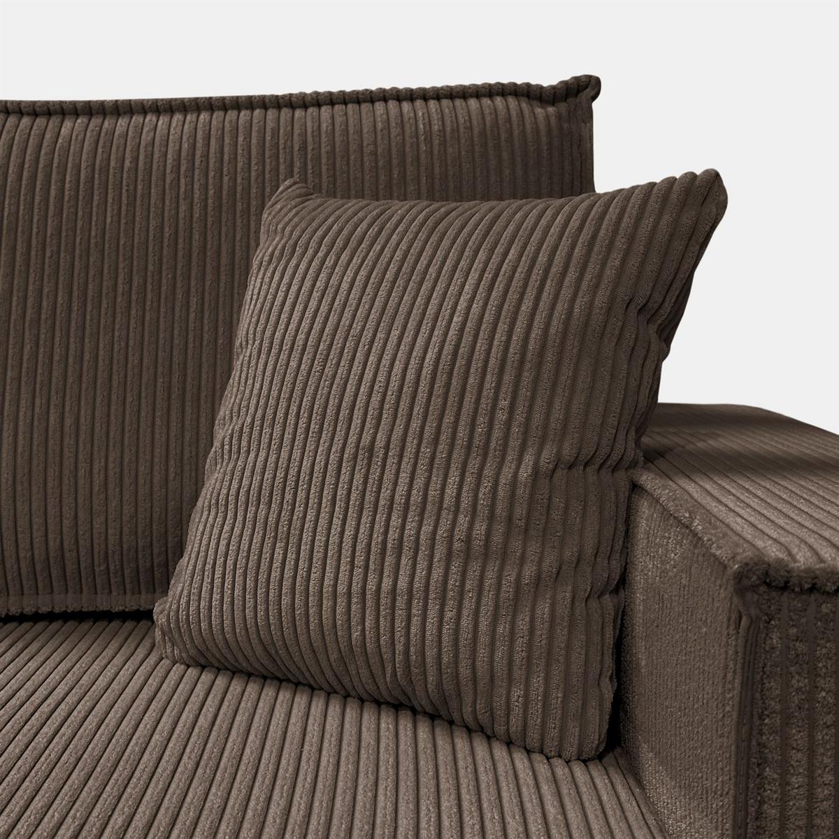 GEPOLSTERTES Ecksofa CARLOS L, Poso 06 - Braun, Textil (247/143cm) - Lookway