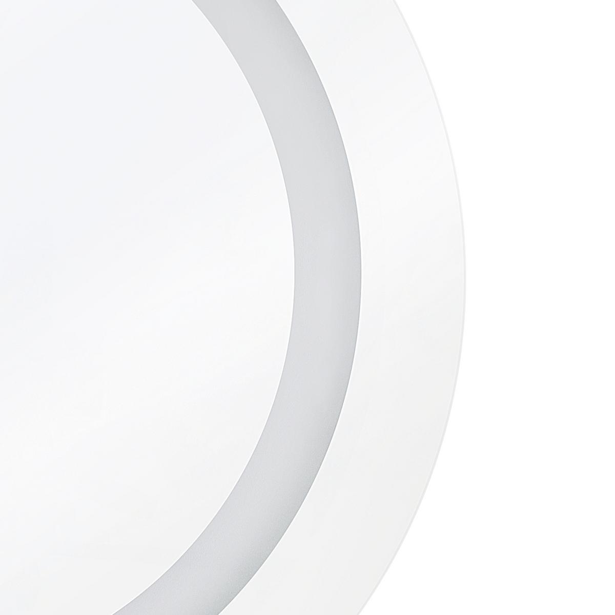 BADSPIEGEL mit LED-Beleuchtung rund 58/58 cm Selune - Silberfarben, Kunststoff (58/58/3cm) - Beliani