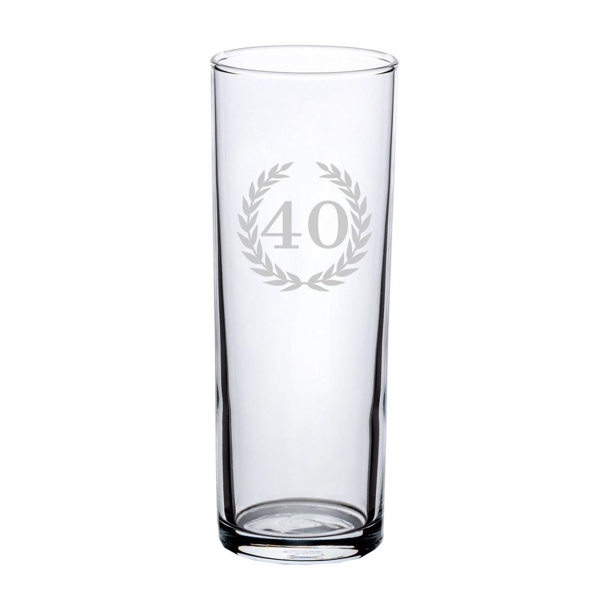 KÖLSCHGLAS KÖLNER STANGE MIT GRAVUR 40. Jubiläum transparent 0,2 Liter - Transparent, Glas (0.2L) - LUXENTU