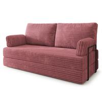 BETTSOFA SILAR aus Schaumstoff Kordstoff Rosa Schlaffunktion - Rosa, Textil (170/86/80cm) - MASSENO