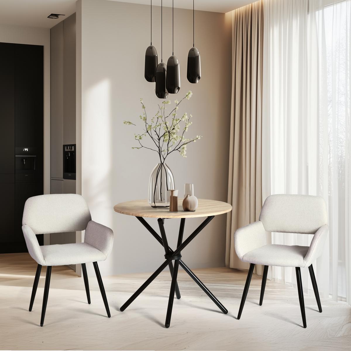ESSTISCH 80/80/75 cm braun - Beige, Holz/Metall (80/80/75cm) - Urban Meuble