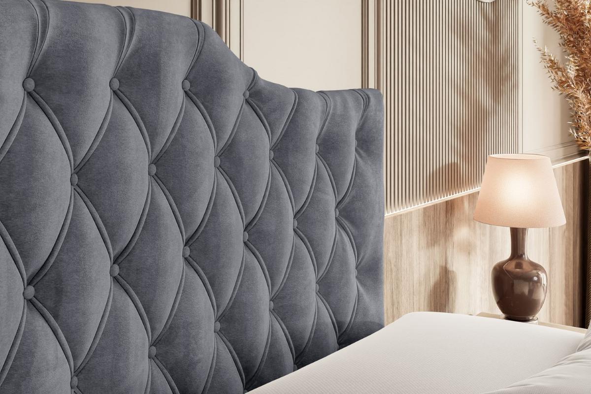 BOXSPRINGBETT VILA-1-Z KING - 140x200 - H3/H4 - Dunkelgrau - Dunkelgrau, Holzwerkstoff (140/200cm) - ALTDECOR