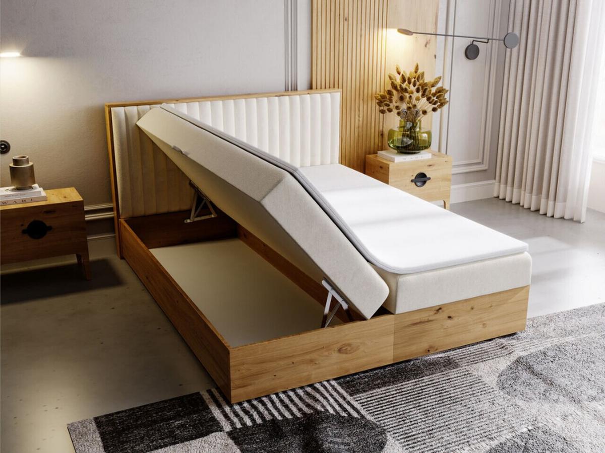 BOXBETT Forest 140x200 Beige - Beige, Holz/Textil (140/200cm) - Graingold