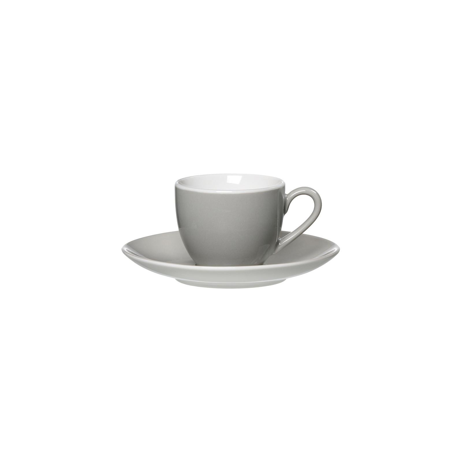 ESPRESSOTASSE MIT UNTERTASSE Doppio Grau 80 ml - Grau, Keramik (12/7/12cm) - Ritzenhoff Breker