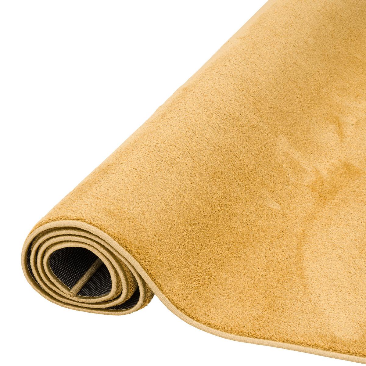 LUXUS SUPER SOFT HOCHFLOR LANGFLOR TEPPICH DELUXE - Currygelb, Textil (100/300cm) - Snapstyle