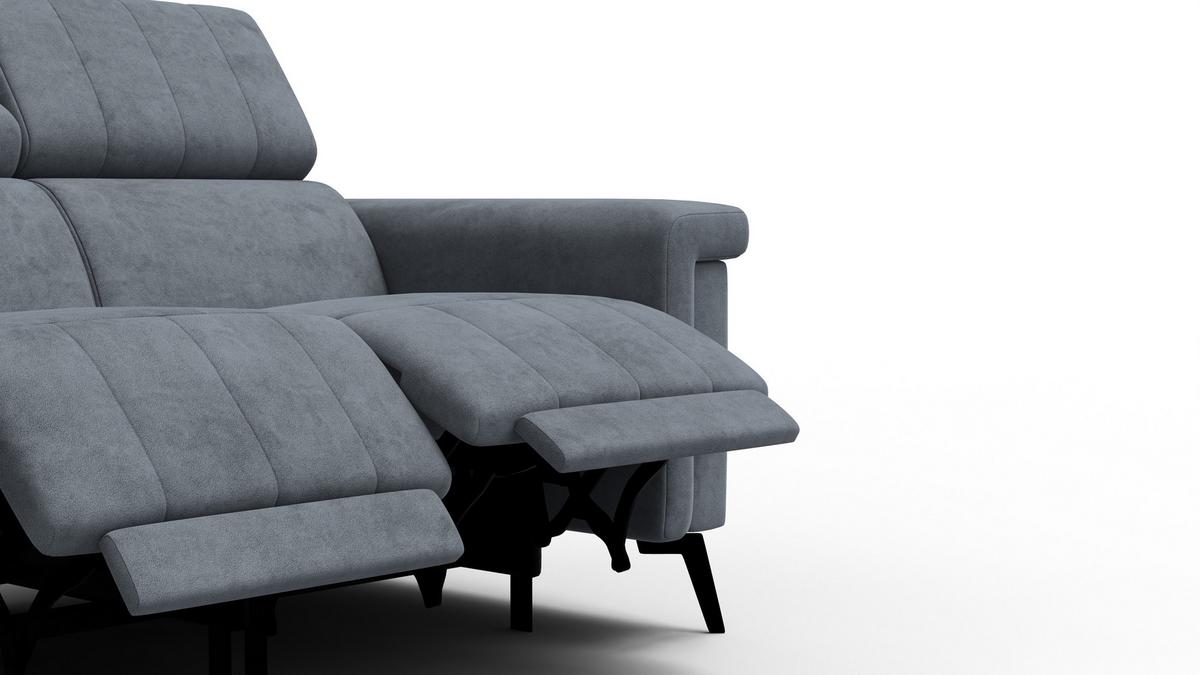 RELAXSOFA NORDEL 2-Sitzer, dunkelgrau - Dunkelgrau/Schwarz, Holz/Textil (150/80/105cm) - Wozimo