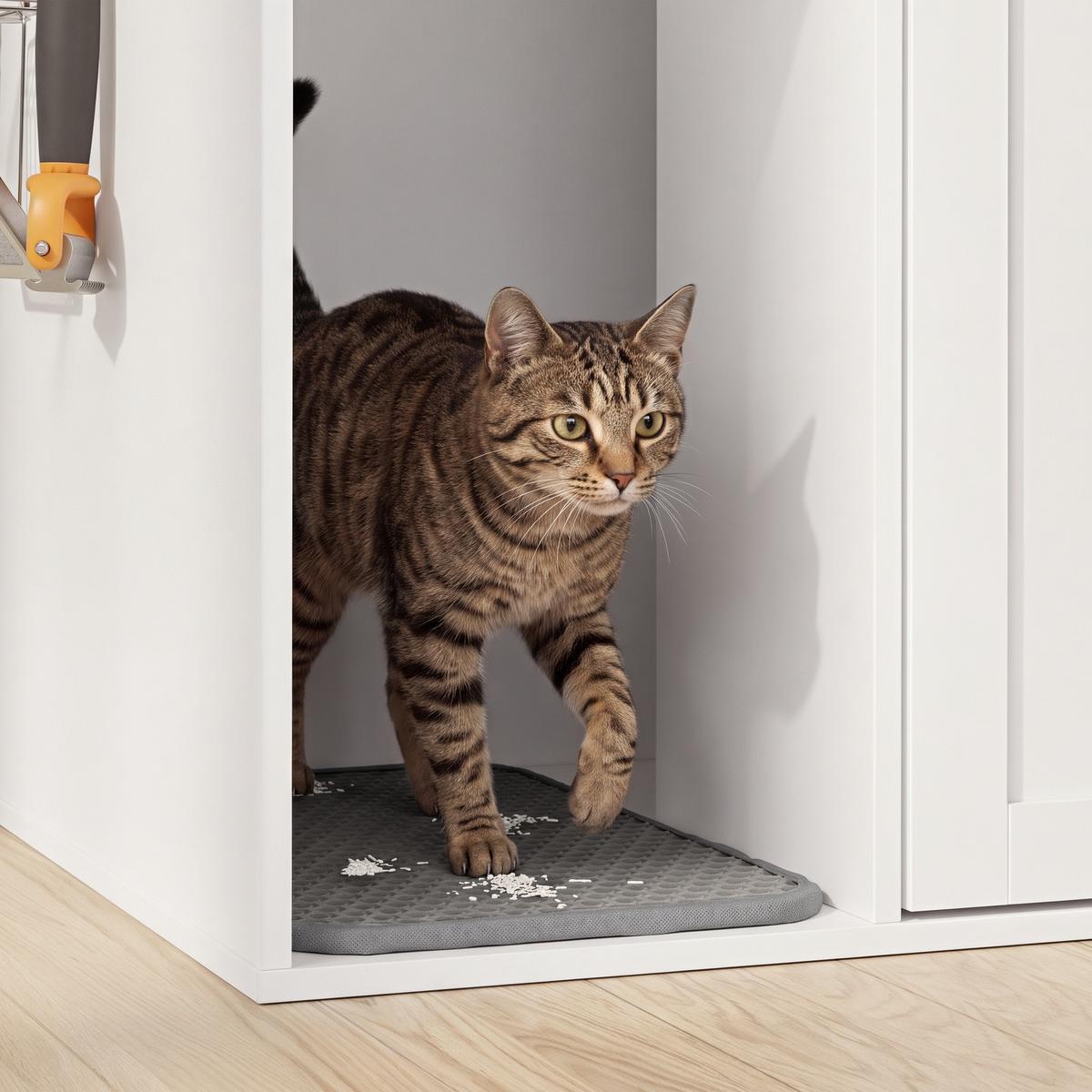 SITZBANK mit Aufbewahrung und Katzenklo-Verkleidung HAT07-E-W - Ahornfarben/Weiß, Holzwerkstoff/Fell (48/49.5/79.7cm) - SoBuy