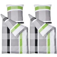 BETTWÄSCHE Dana 135/200 cm + Kissenbezug 80/80 cm Gestreift Renforcé 2er Set - Multicolor, Naturmaterialien/Textil (135/200cm) - Beautissu 