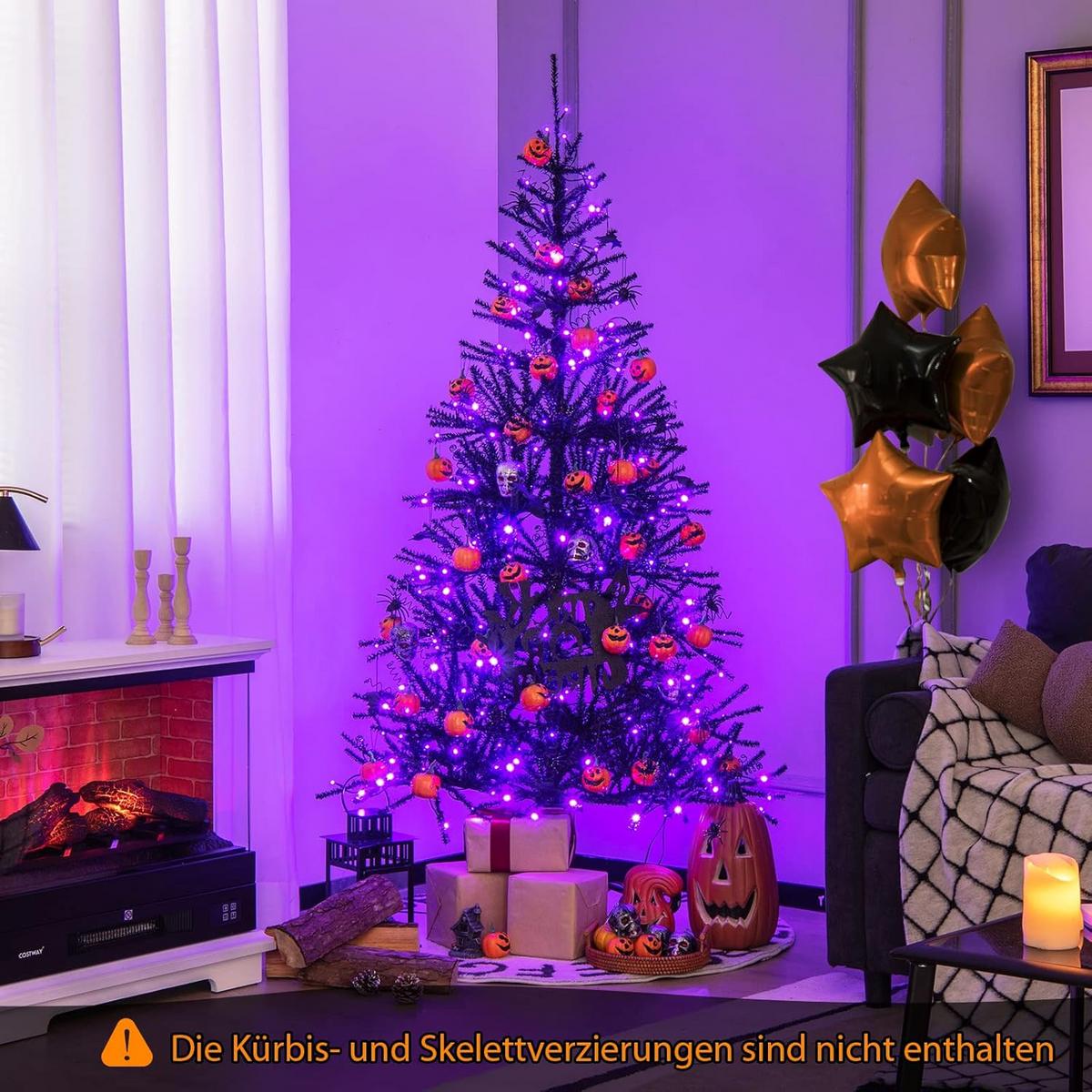 WEIHNACHTSBAUM Schwarz - Schwarz, Kunststoff (183cm) - COSTWAY