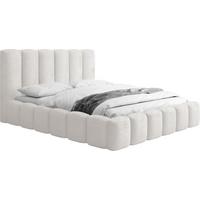 POLSTERBETT Serenity mit Bettkasten, Creme Boucle 180x200 cm - Schwarz/Weiß, Holzwerkstoff/Kunststoff (180/200cm) - WFL GROUP