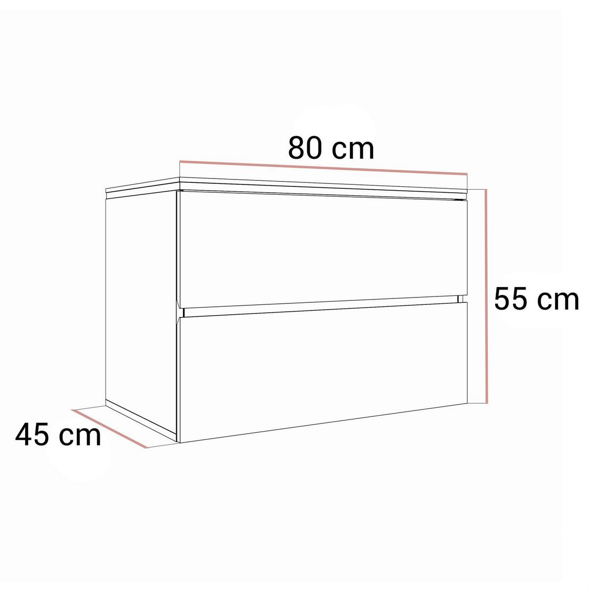 BADEZIMMERSCHRANK AURORA GOLD - Weiß, Holzwerkstoff (80/55/45cm) - Lookway