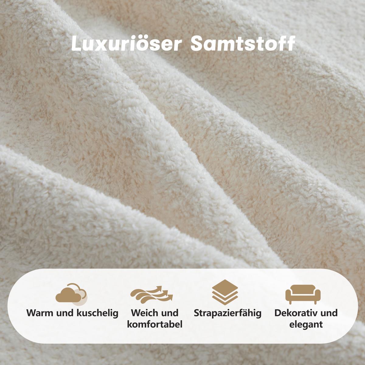 ECKSOFA L-Form Boneless Samt mit Ottoman - Beige, Textil (192/167cm) - Urban Meuble
