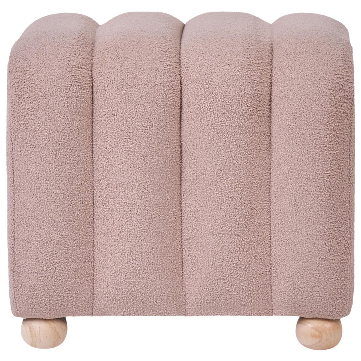 POUF Bouclé Beige Idyllwild - Beige, Textil (49/45/39cm) - Beliani