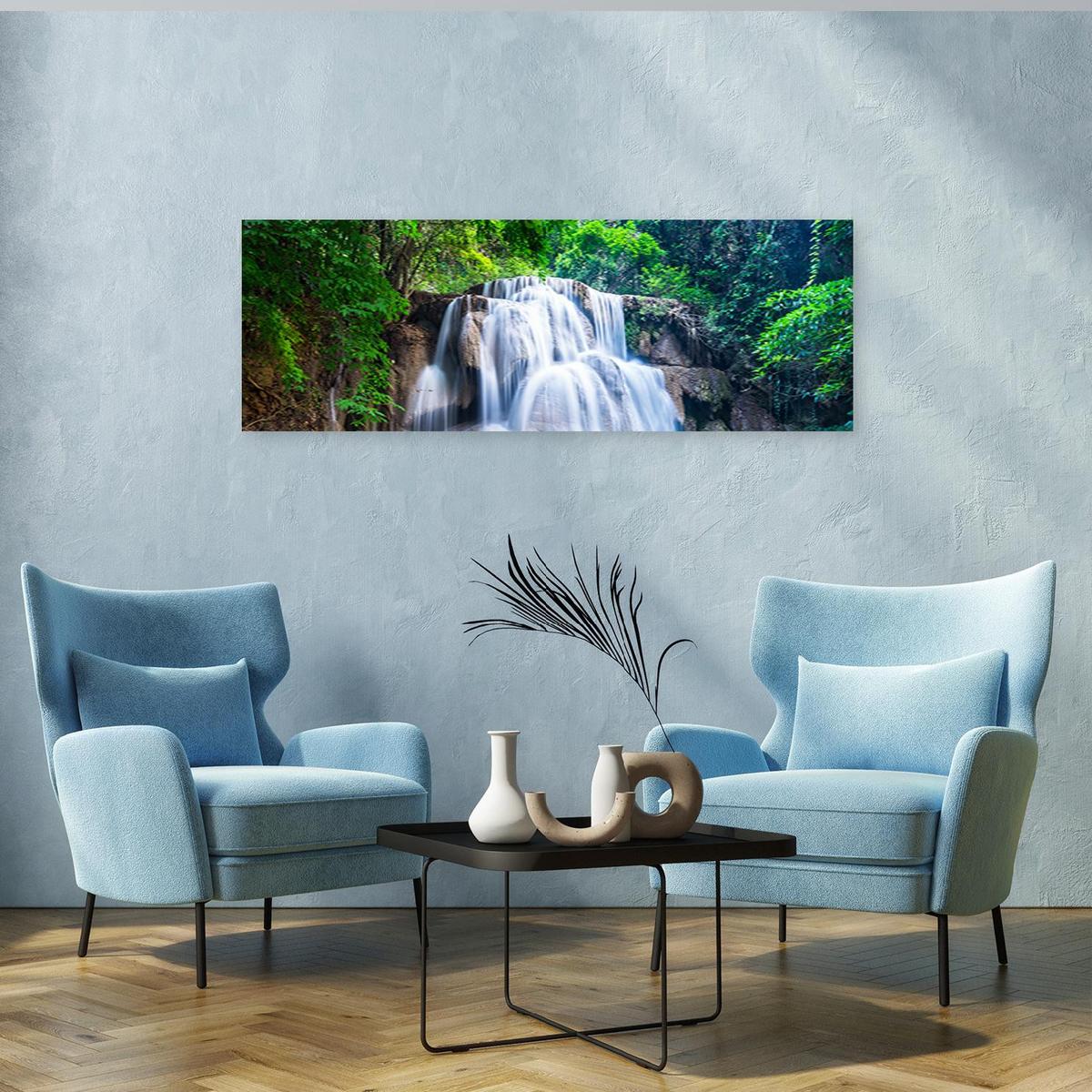KUNSTDRUCK Grün 90/30 cm - Grün, Textil (90/30cm) - KUNSTLOFT