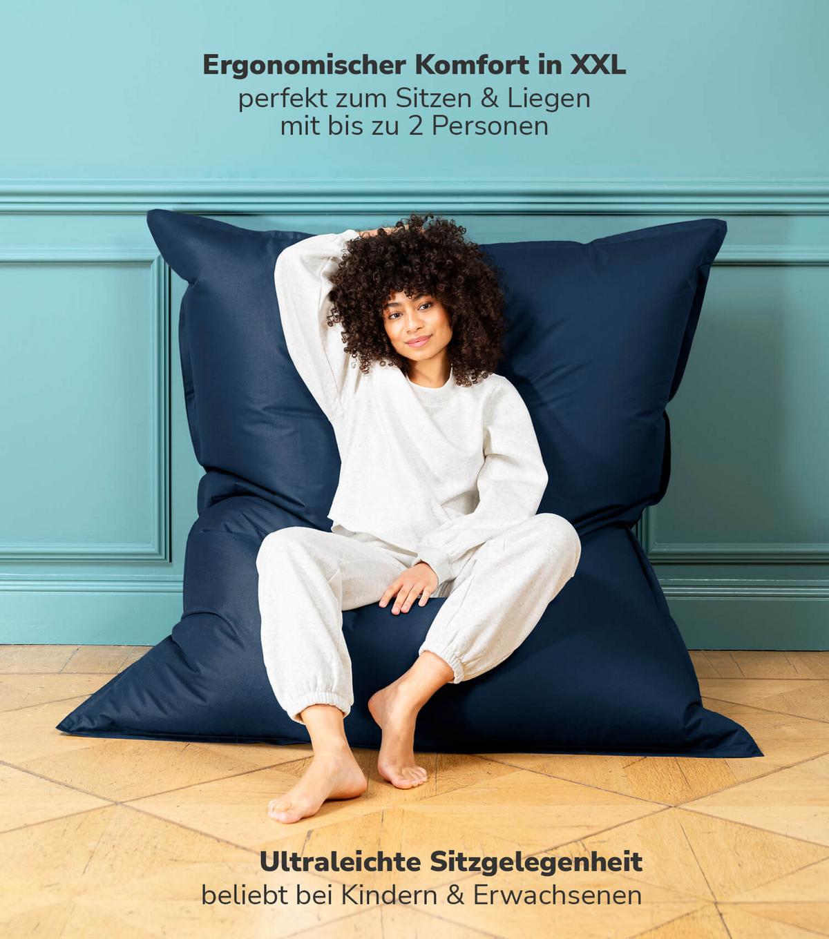 OUTDOOR SITZSACK XXL Der Große - Dunkelblau, Textil (130/170/20cm) - Mokebo