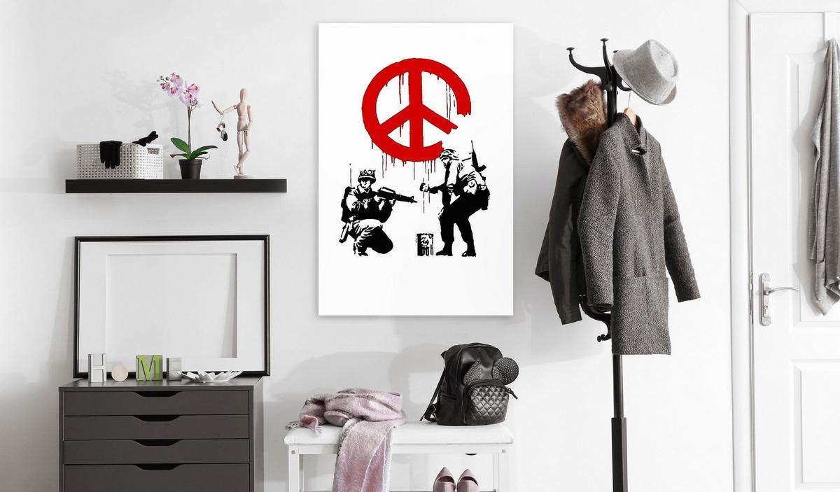 KUNSTDRUCK Schwarz-Weiß 40/60 cm - Rot/Schwarz, Textil (40/60cm) - KUNSTLOFT