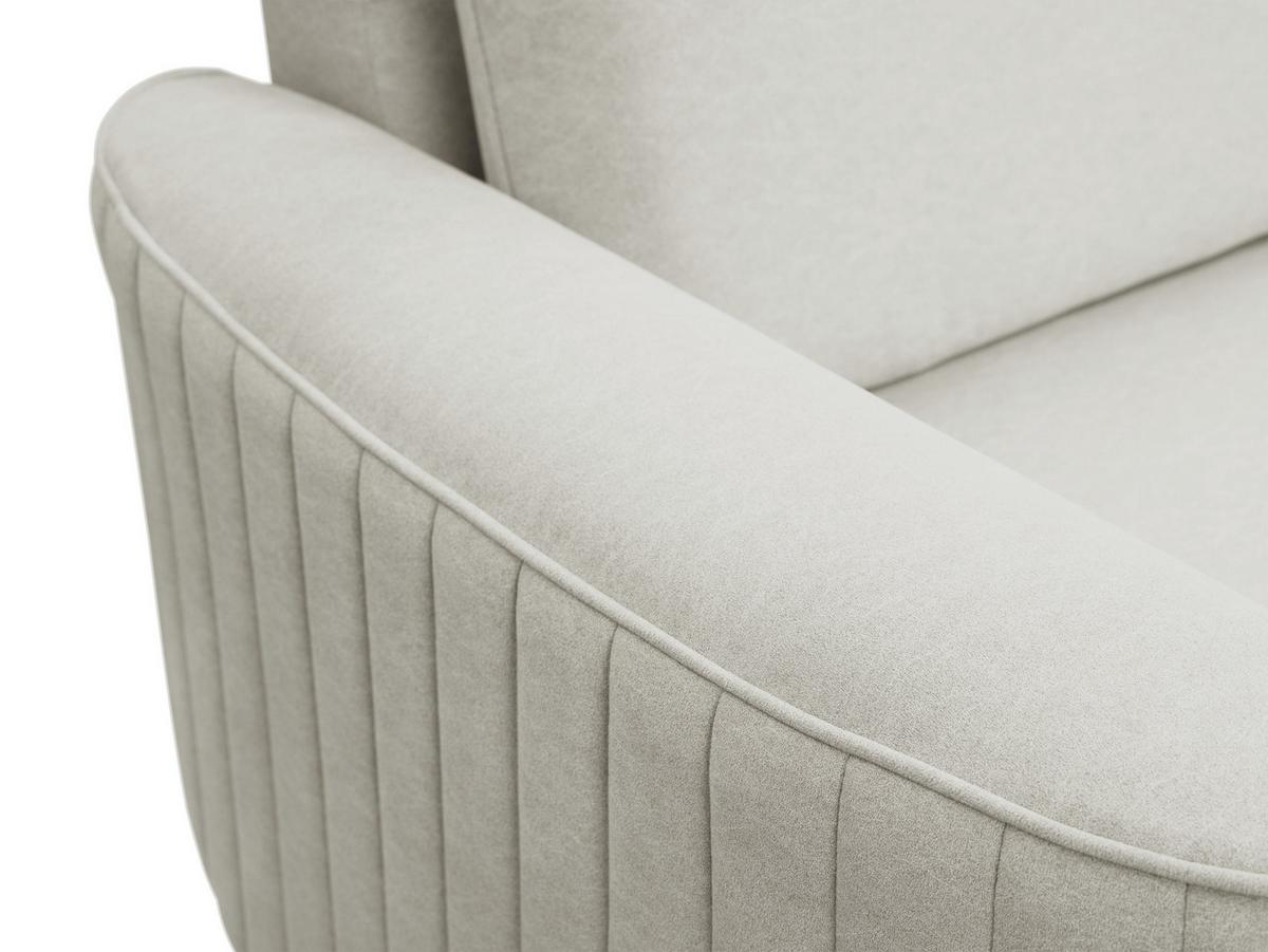 ECKSOFA VELA L-S Hellgrau Velours-Stoff mit Schlaffunktion - Hellgrau, Holz (251/251cm) - MASSENO