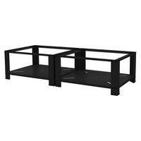 DOPPEL WASCHMASCHINEN UNTERGESTELL 2 Ablagen Schwarz 128x54 cm aus Stahl - Schwarz, Metall (128/32/54cm) - ML-DESIGN