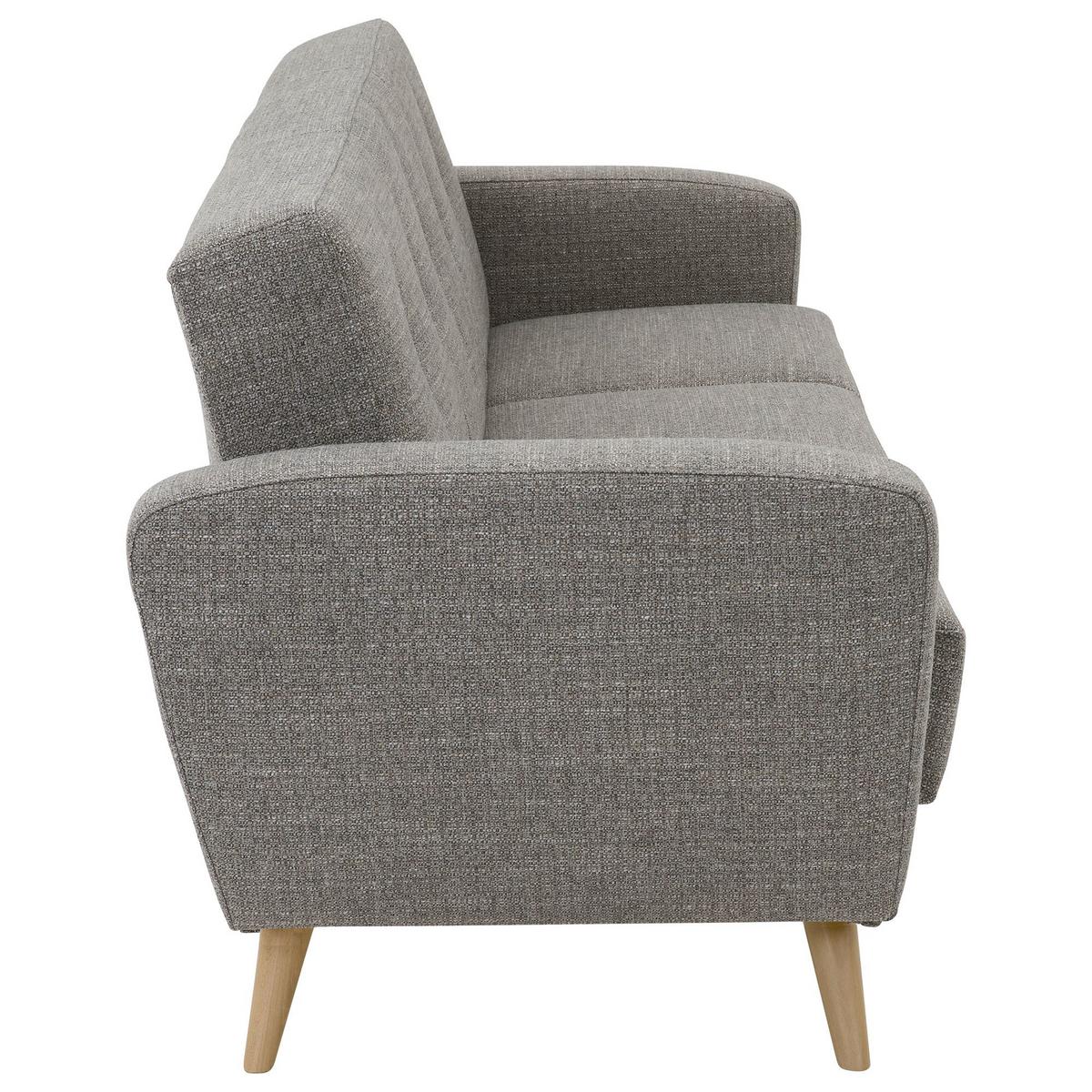 SOFA 3-Sitzer mit Bettfunktion Kazdoia Flachgewebe grau - Grau, Kunststoff (230/85/82cm) - 58aufmkessel