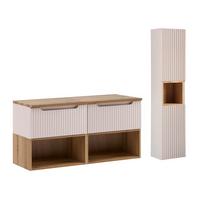 WASCHTISCHUNTERSCHRANK 120.4cm Riva 2er-Set Kaschmir - Beige, Holzwerkstoff (120.4/60/40cm) - Petits-meubles