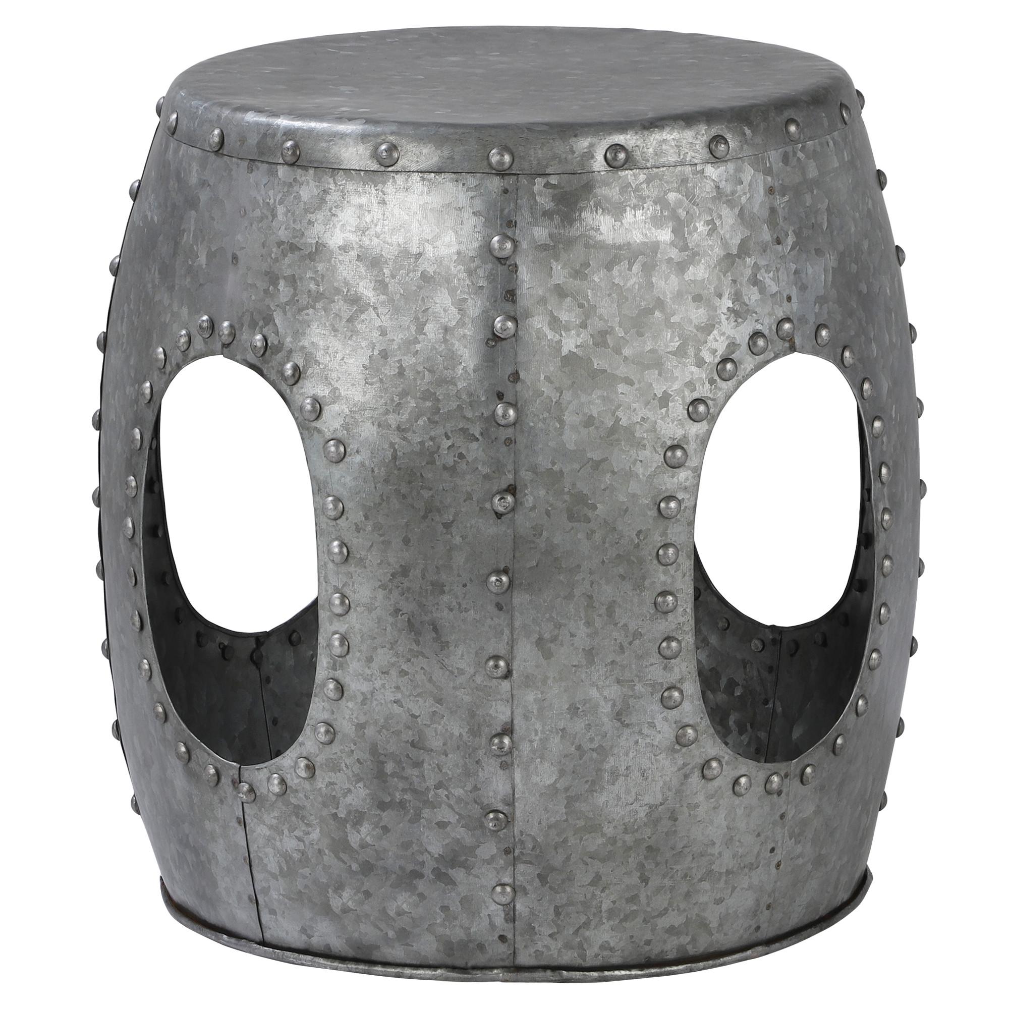BEISTELLTISCH rund Ø38x43 cm Silber aus Metall - Grau, Metall (43/38/43cm) - WOMO-DESIGN