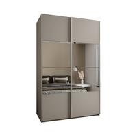 SCHWEBETÜRENSCHRANK 245,5/160/64 2-türig - Kaschmir/Silberfarben, Holz/Metall (160/245/64cm) - Abiks Möbel