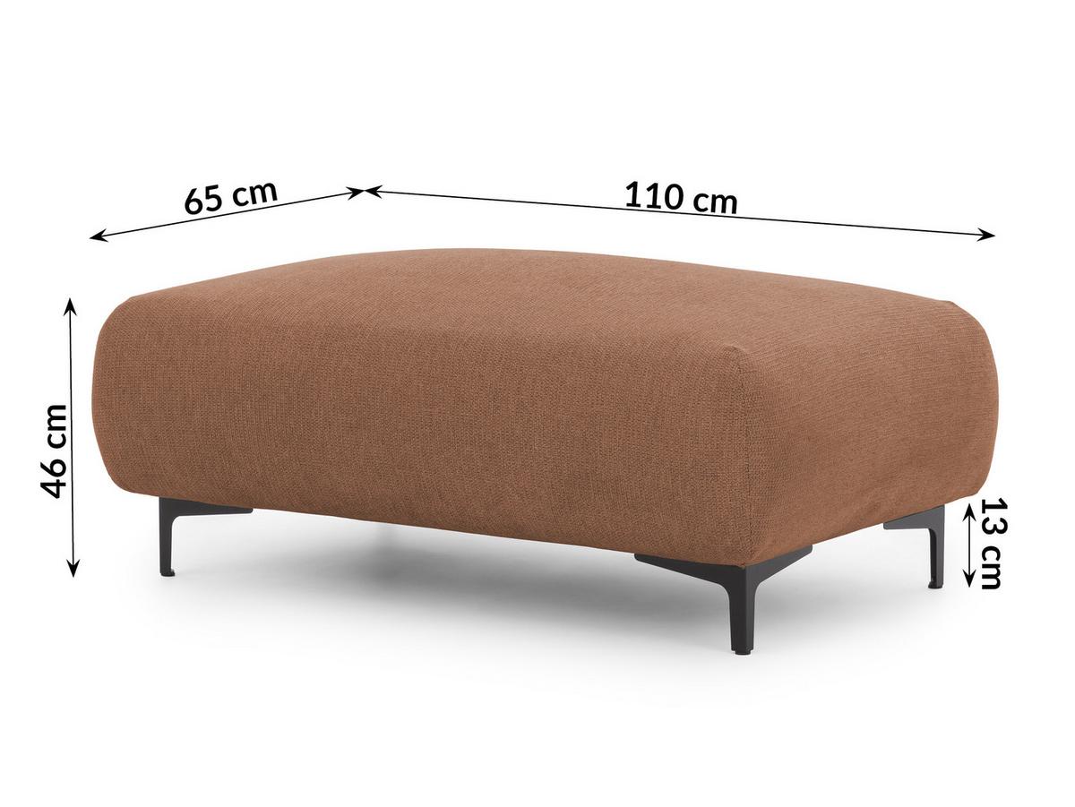 POLSTERHOCKER Cardea in Bubble-Optik aus weichem Terrakotta Strukturstoff mit hohem Sitzkomfort - Terracotta/Schwarz, Holz/Textil (110/46/65cm) - S-Style Möbel