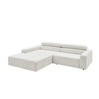 ECKSOFA MIT MOTORISCHEM SITZVORZUG RENO Weiß Cord Relaxfunktion - Schwarz/Weiß, Kunststoff/Textil (258/217cm) - KAWOLA