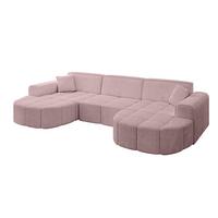 WOHNLANDSCHAFT LIVO-U1 - 315x173x79,5 cm Rosa - Rosa, Holzwerkstoff/Textil (315/79/173cm) - ALTDECOR