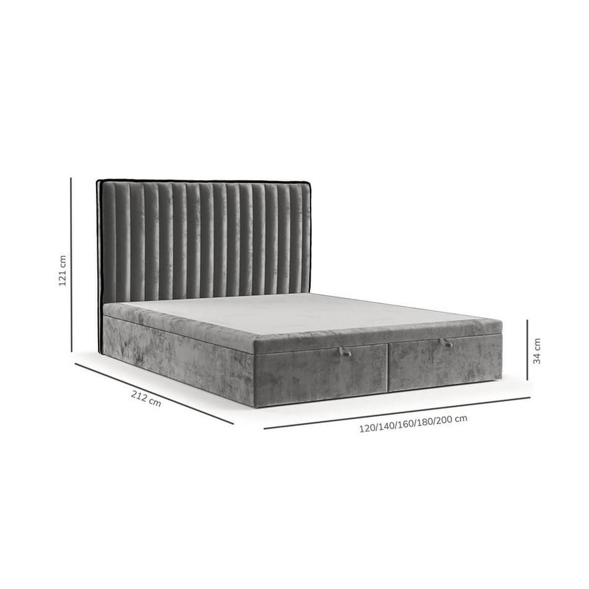 POLSTERBETT Keva mit Stauraum 200/200 cm Hellgrau im Lotta Stoff - Hellgrau/Schwarz, Holz/Holzwerkstoff (200/200cm) - AltaBeds
