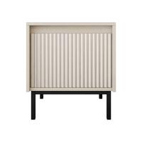 NACHTTISCH Ozmi 1SZ - Kaschmir/Schwarz, Holzwerkstoff/Metall (45/50/40cm) - MIRJAN24