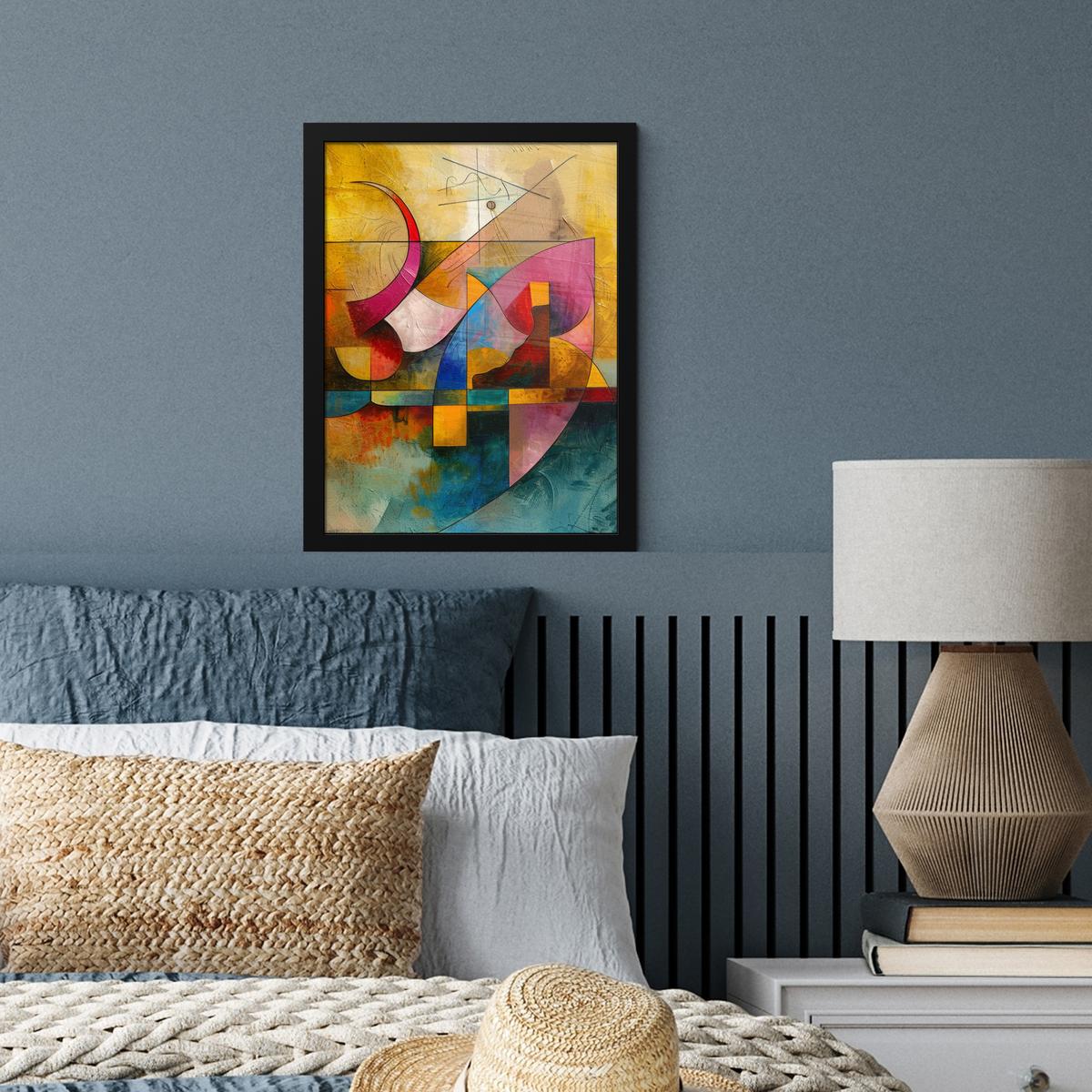 POSTER MIT RAHMENGERAHMTES BILD Kunst - Abstrakt - Modern Bilderrahmen 30x40 cm - Gelb, Papier (30/40cm) - MuchoWow