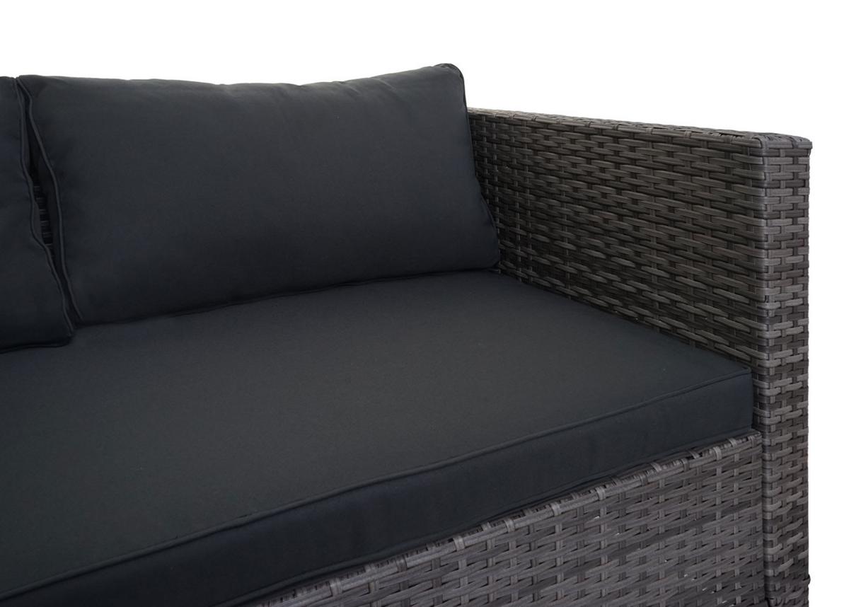 POLY-RATTAN GARNITUR Grau, Grau - Grau, Kunststoff - MCW
