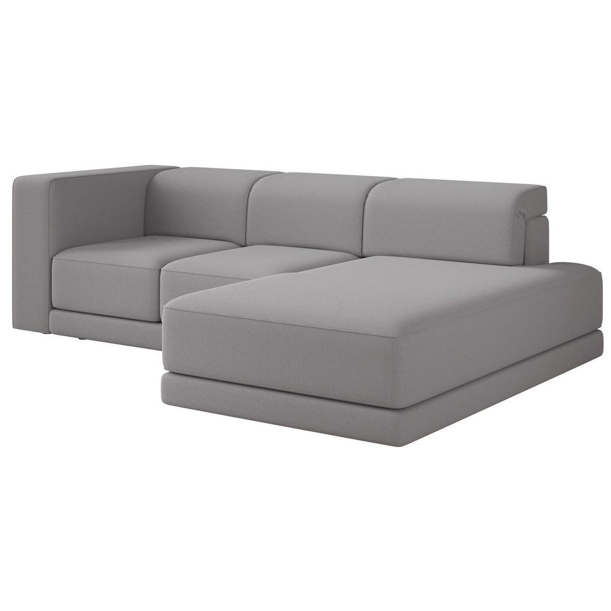 ECKSOFA Novals L-Form, 4-Sitzer, rechts 278 cm - Schwarz/Grau, Holz/Kunststoff (168/278cm) - Selsey