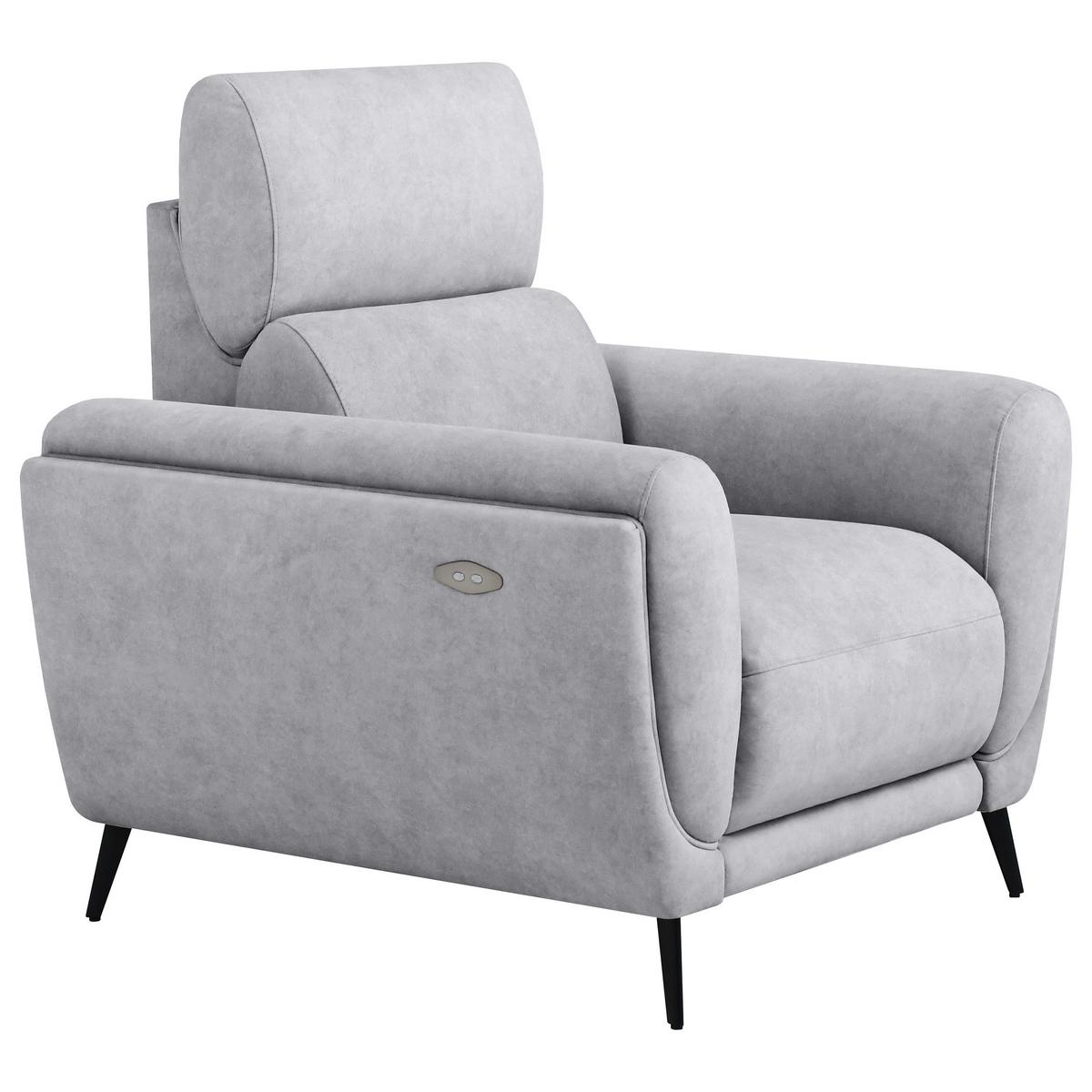 RELAXSESSEL Comfort, mit elektrischer Verstellung und verstellbarer Kopfstütze, Hellgrau - Hellgrau/Schwarz, Textil (103/97/102cm) - Beautysofa