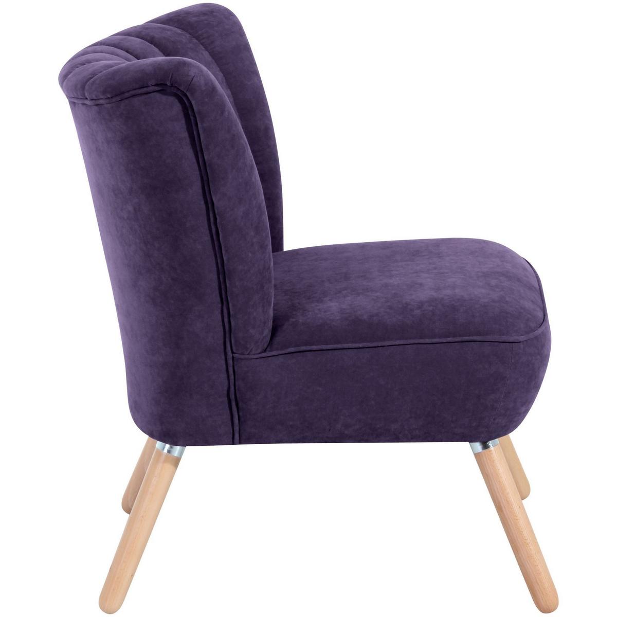 SESSEL Kadisha Bezug Velourstoff Buche natur / violett - Buchefarben/Violett, Kunststoff (70/80/66cm) - 58aufmkessel