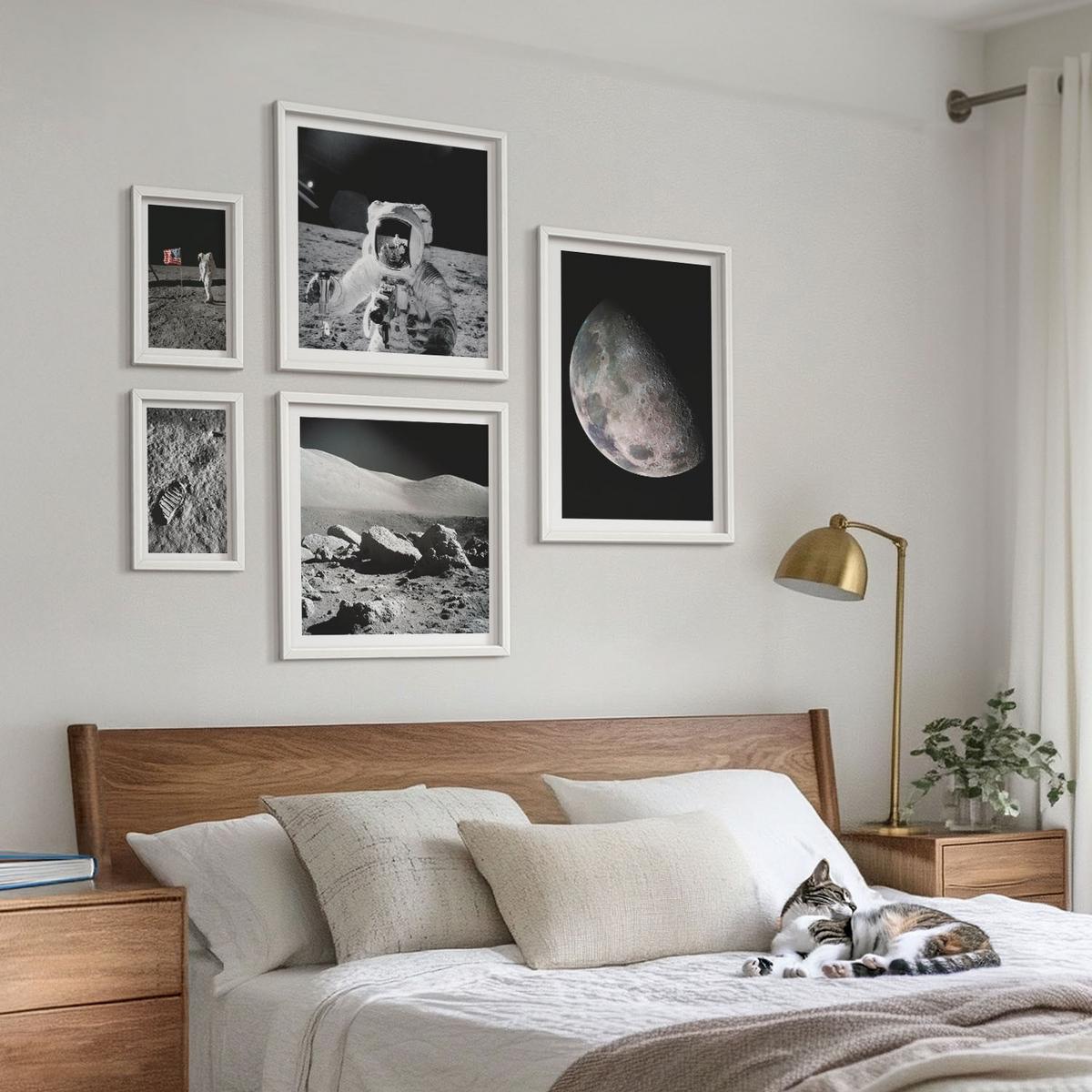 BILDER SET 5er Set - 50x50 cm & 20x30 cm & 40x60 cm Weißer Rahmen - Gemälde von Zitronenbäumen - Weiß, Kunststoff (40/60cm) - TULUP