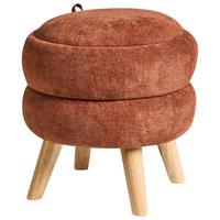 POUF mit Stauraum Chenillegewebe Goldbraun Hawley - Goldfarben, Textil (40/41/40cm) - Beliani