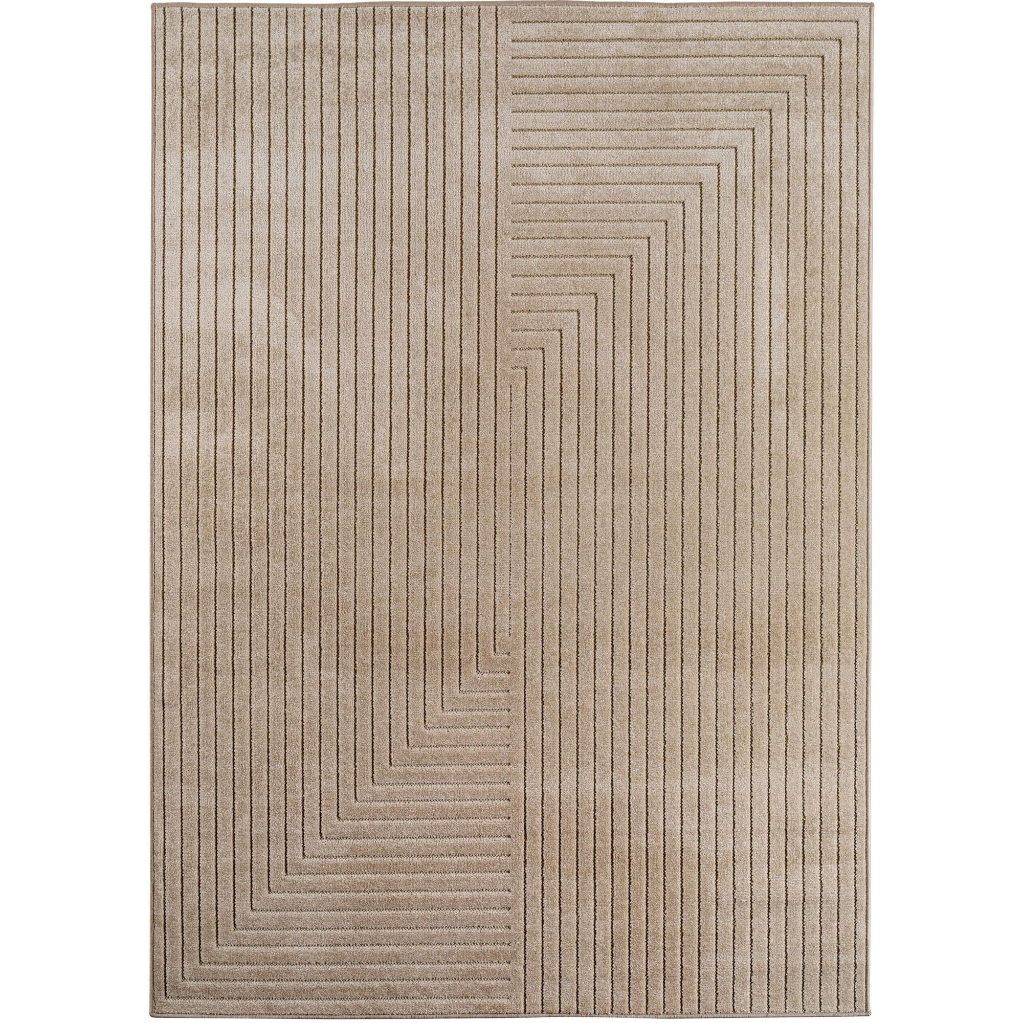 TEPPICH Outdoor ENGADIN in Beige, im Skandi-Stil mit 3D-Design, aus Polypropylen, 80 x 150 cm - Beige, Textil (150/80cm) - KADIMA DESIGN