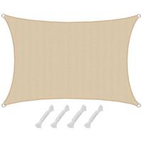 UV-SONNENSEGEL 1/2 m, Viereckig, Wasserdurchlässig, Beige - Beige, Kunststoff (100/200cm) - Amanka