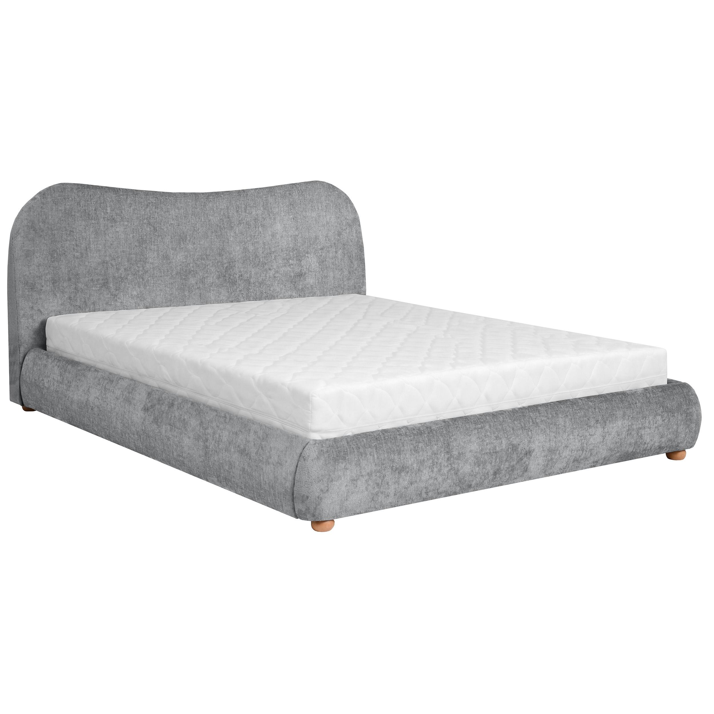 POLSTERBETT Sonho, Doppelbett 160x200 cm mit Taschenfedernmatratze 26 cm, Chenille-Stoff, Grau - Grau, Textil (160/200cm) - Beautysofa