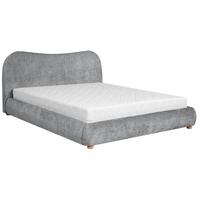 POLSTERBETT Sonho, Doppelbett 160x200 cm mit Taschenfedernmatratze 26 cm, Chenille-Stoff, Grau - Grau, Textil (160/200cm) - Beautysofa